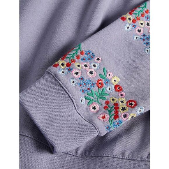 Boden Light Lavender Crew Neck Sweater with Colorful Sleeve Accents - Picture 2 of 10